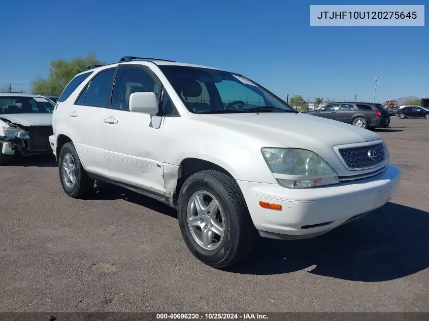 2002 Lexus Rx 300 VIN: JTJHF10U120275645 Lot: 40696230