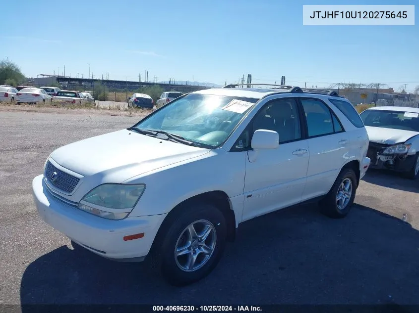 2002 Lexus Rx 300 VIN: JTJHF10U120275645 Lot: 40696230