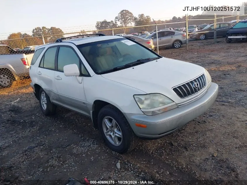 2002 Lexus Rx 300 VIN: JTJHF10U120251572 Lot: 40696375