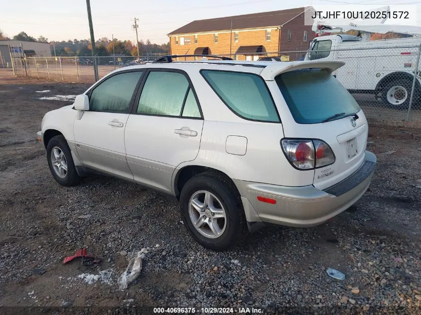 2002 Lexus Rx 300 VIN: JTJHF10U120251572 Lot: 40696375