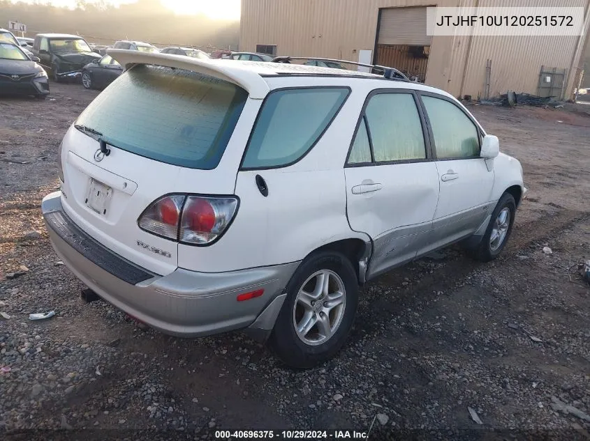 2002 Lexus Rx 300 VIN: JTJHF10U120251572 Lot: 40696375