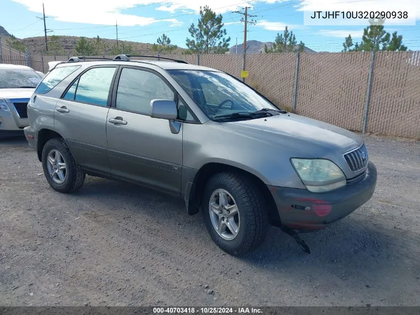 2002 Lexus Rx 300 VIN: JTJHF10U320290938 Lot: 40703418