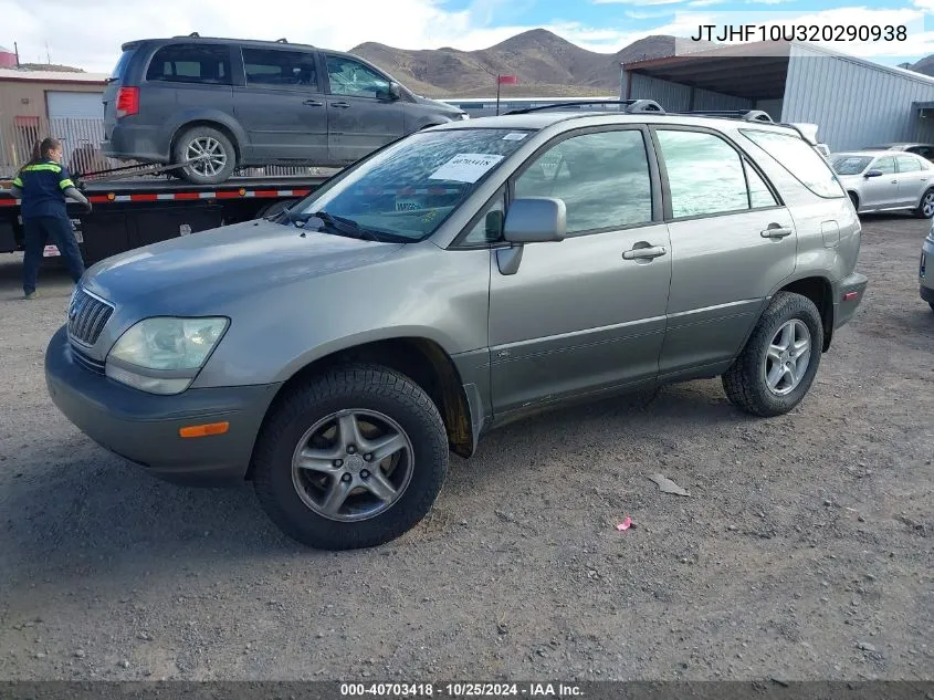 2002 Lexus Rx 300 VIN: JTJHF10U320290938 Lot: 40703418