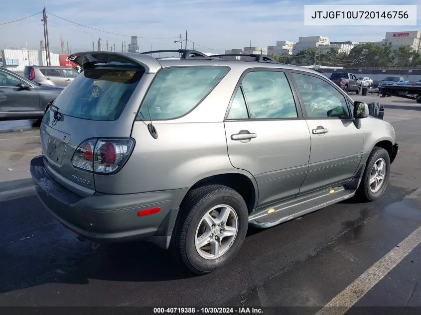 2002 Lexus Rx 300 VIN: JTJGF10U720146756 Lot: 40719388