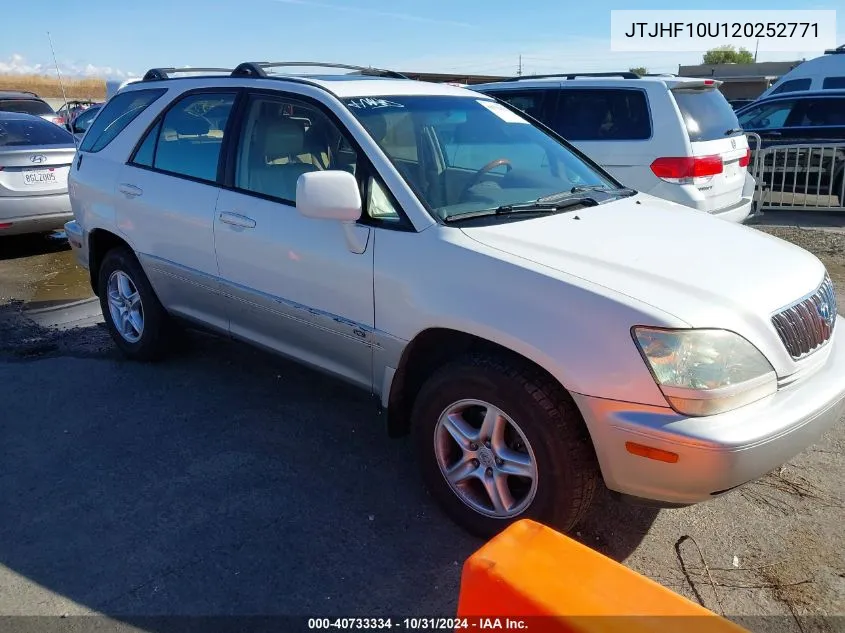 2002 Lexus Rx 300 VIN: JTJHF10U120252771 Lot: 40733334