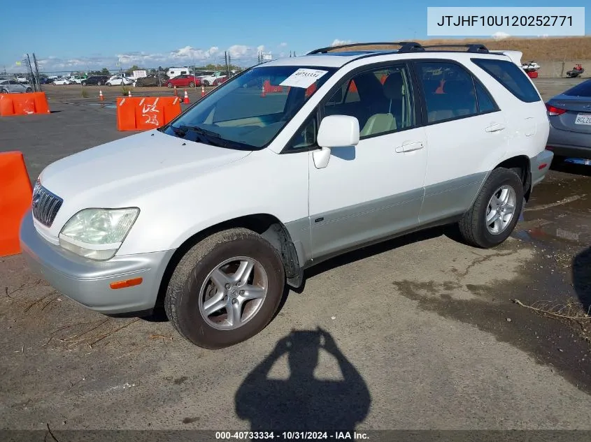 2002 Lexus Rx 300 VIN: JTJHF10U120252771 Lot: 40733334