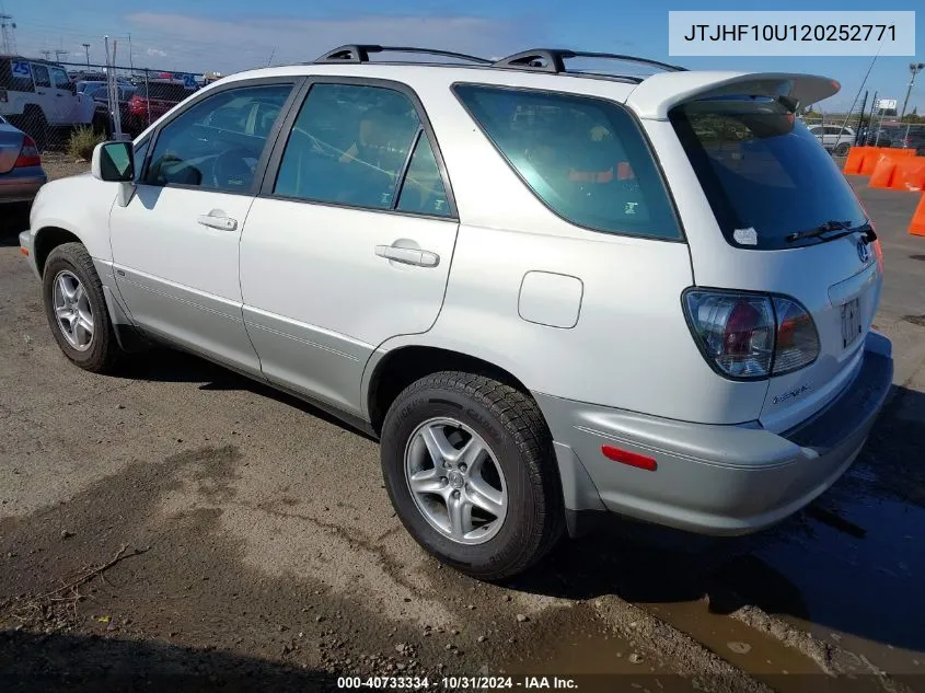 2002 Lexus Rx 300 VIN: JTJHF10U120252771 Lot: 40733334