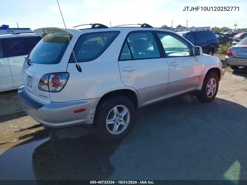 2002 Lexus Rx 300 VIN: JTJHF10U120252771 Lot: 40733334