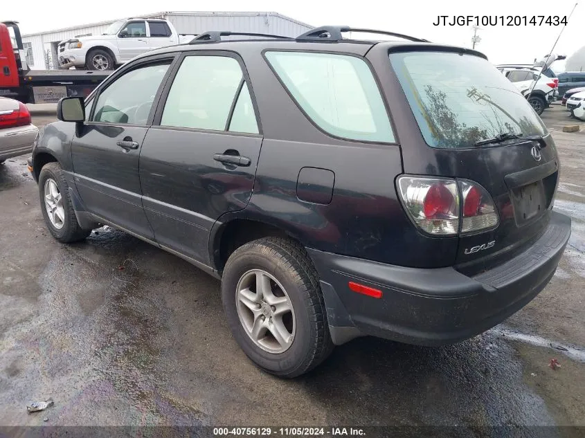 2002 Lexus Rx 300 VIN: JTJGF10U120147434 Lot: 40756129