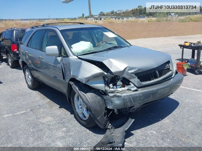 2003 Lexus Rx 300 VIN: JTJHF10U330313734 Lot: 39641577