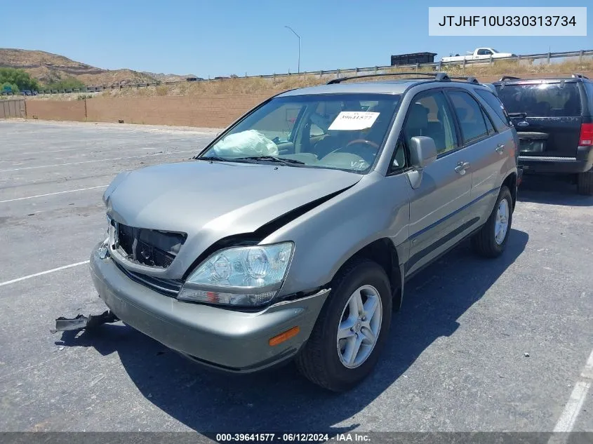 2003 Lexus Rx 300 VIN: JTJHF10U330313734 Lot: 39641577