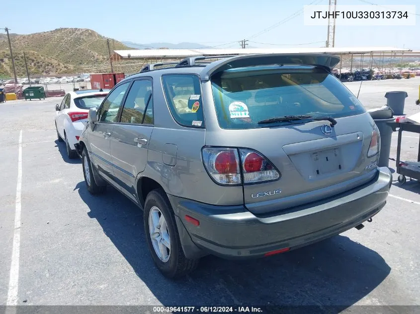 2003 Lexus Rx 300 VIN: JTJHF10U330313734 Lot: 39641577