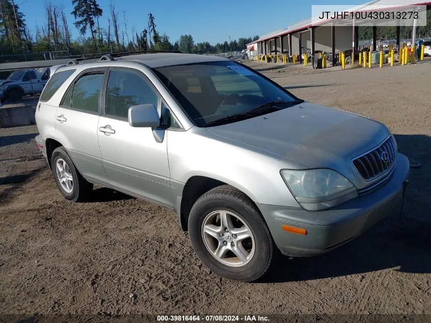 2003 Lexus Rx 300 VIN: JTJHF10U430313273 Lot: 39816464