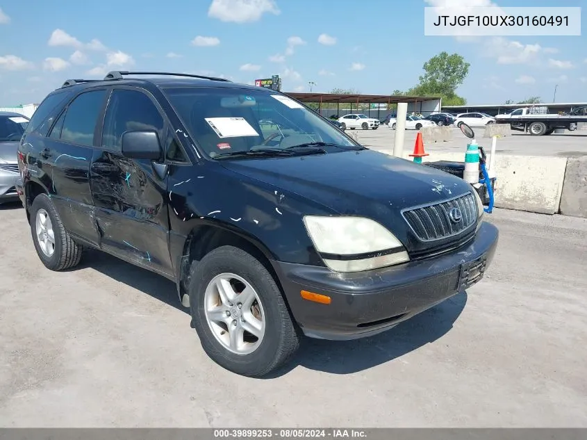 2003 Lexus Rx 300 VIN: JTJGF10UX30160491 Lot: 39899253