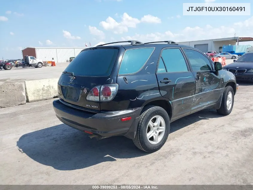 2003 Lexus Rx 300 VIN: JTJGF10UX30160491 Lot: 39899253