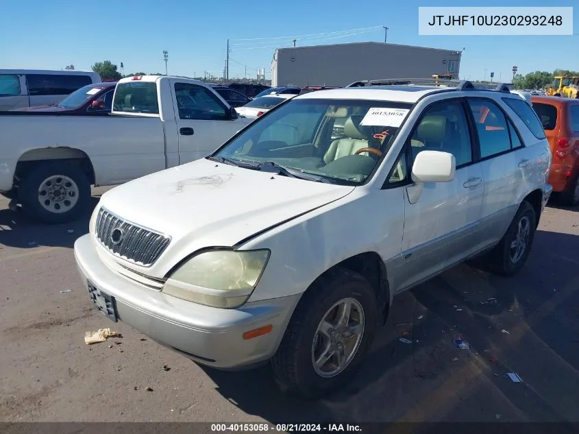 2003 Lexus Rx 300 VIN: JTJHF10U230293248 Lot: 40153058