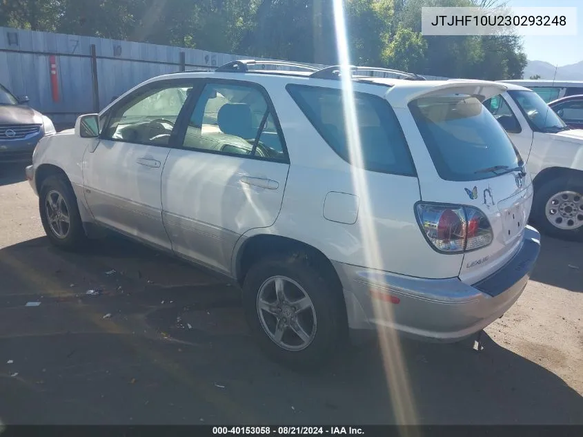 2003 Lexus Rx 300 VIN: JTJHF10U230293248 Lot: 40153058