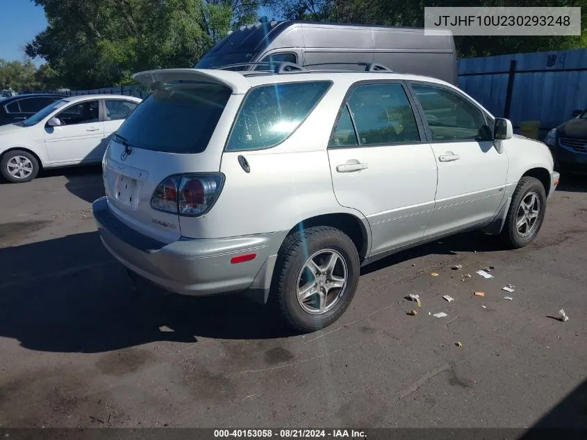 2003 Lexus Rx 300 VIN: JTJHF10U230293248 Lot: 40153058