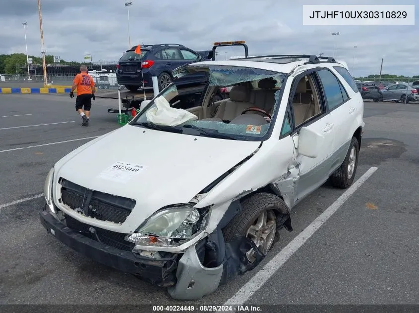 2003 Lexus Rx 300 VIN: JTJHF10UX30310829 Lot: 40224449