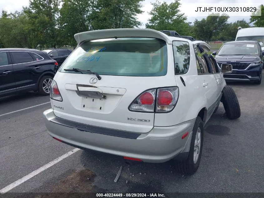 2003 Lexus Rx 300 VIN: JTJHF10UX30310829 Lot: 40224449