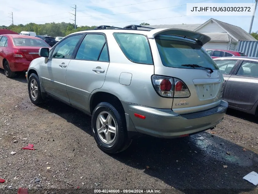 2003 Lexus Rx 300 VIN: JTJHF10U630302372 Lot: 40248608