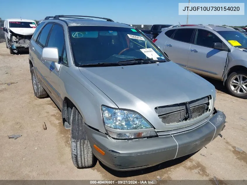 2003 Lexus Rx 300 VIN: JTJGF10U730154020 Lot: 40406801