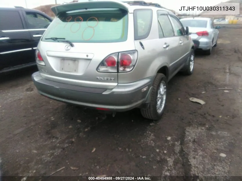 2003 Lexus Rx 300 VIN: JTJHF10U030311343 Lot: 40454988