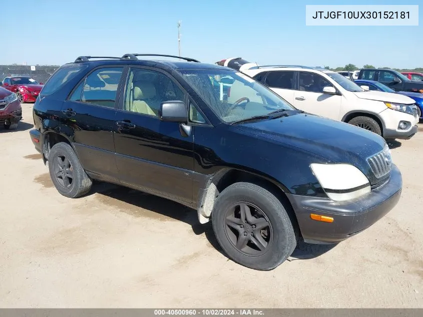 2003 Lexus Rx 300 VIN: JTJGF10UX30152181 Lot: 40500960