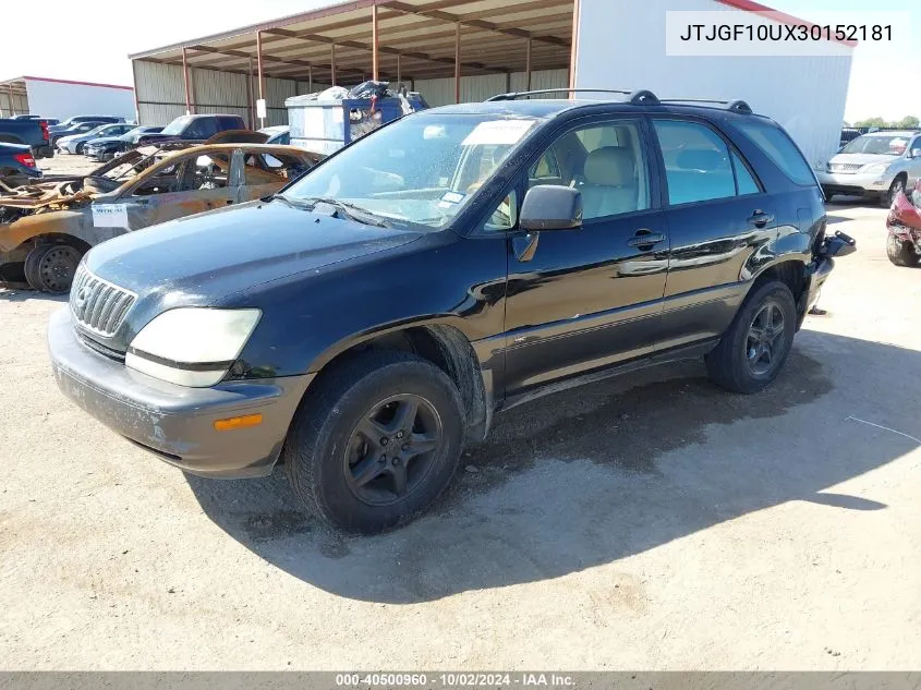 2003 Lexus Rx 300 VIN: JTJGF10UX30152181 Lot: 40500960