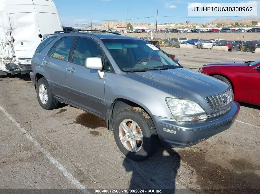 2003 Lexus Rx 300 VIN: JTJHF10U630300962 Lot: 40572563