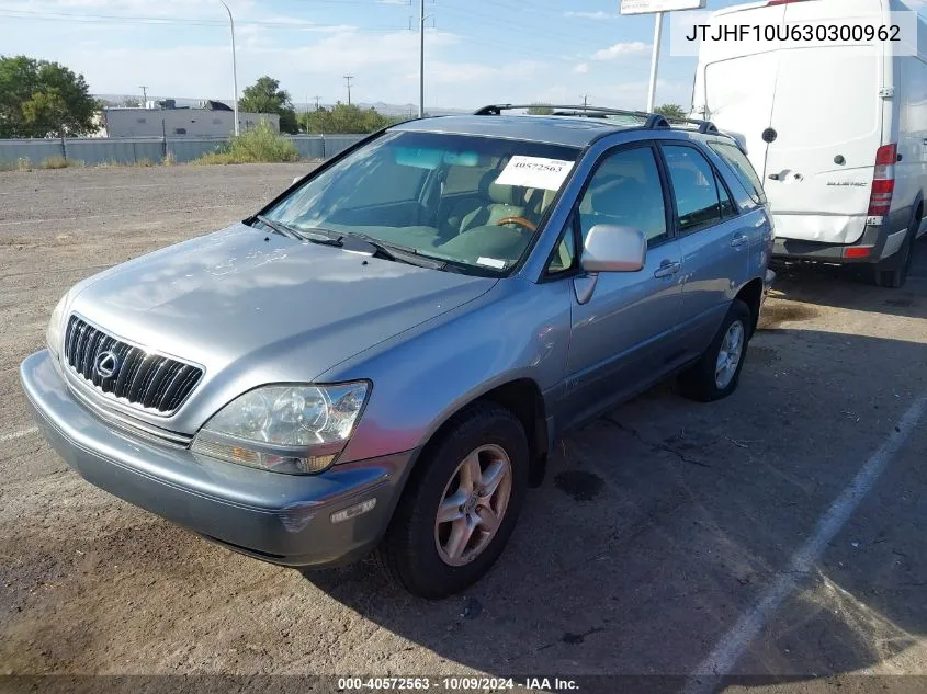 2003 Lexus Rx 300 VIN: JTJHF10U630300962 Lot: 40572563