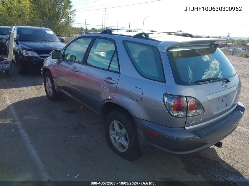 2003 Lexus Rx 300 VIN: JTJHF10U630300962 Lot: 40572563