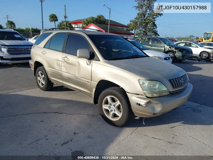 JTJGF10U430157988 2003 Lexus Rx 300