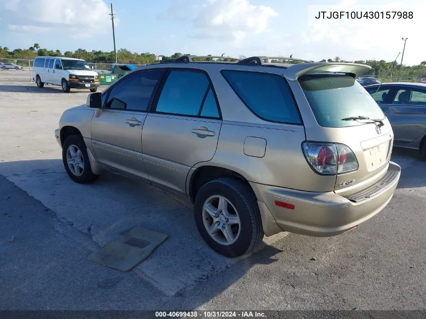 JTJGF10U430157988 2003 Lexus Rx 300