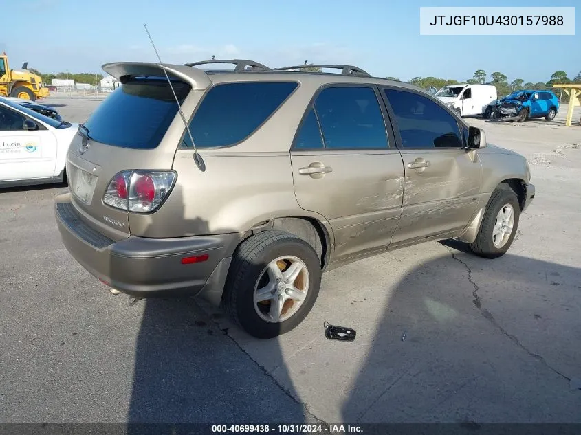 JTJGF10U430157988 2003 Lexus Rx 300