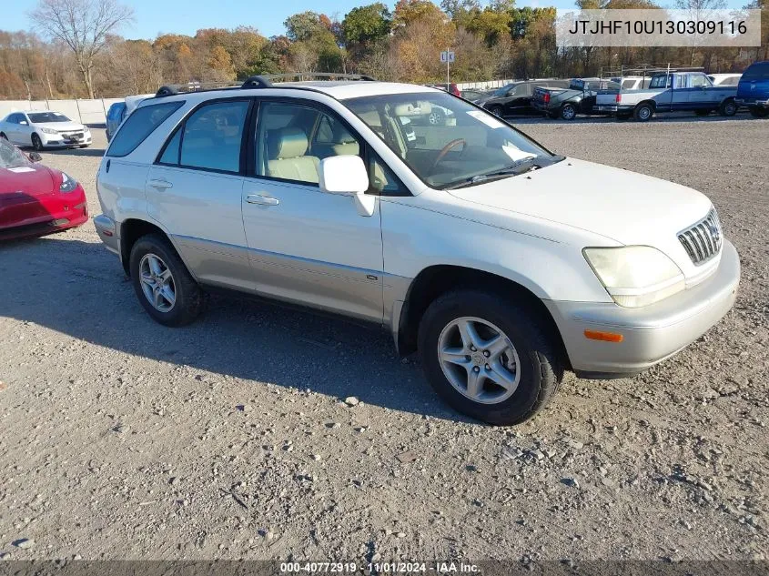 2003 Lexus Rx 300 VIN: JTJHF10U130309116 Lot: 40772919