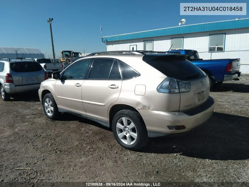 2004 Lexus Rx 330 VIN: 2T2HA31U04C018458 Lot: 12100538