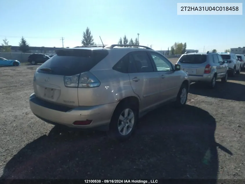 2004 Lexus Rx 330 VIN: 2T2HA31U04C018458 Lot: 12100538