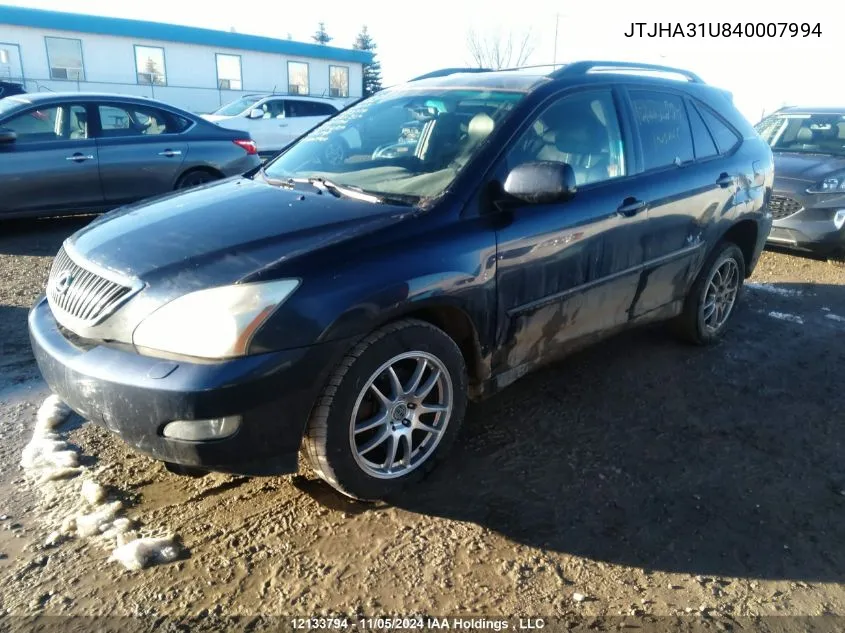 2004 Lexus Rx 330 VIN: JTJHA31U840007994 Lot: 12133794