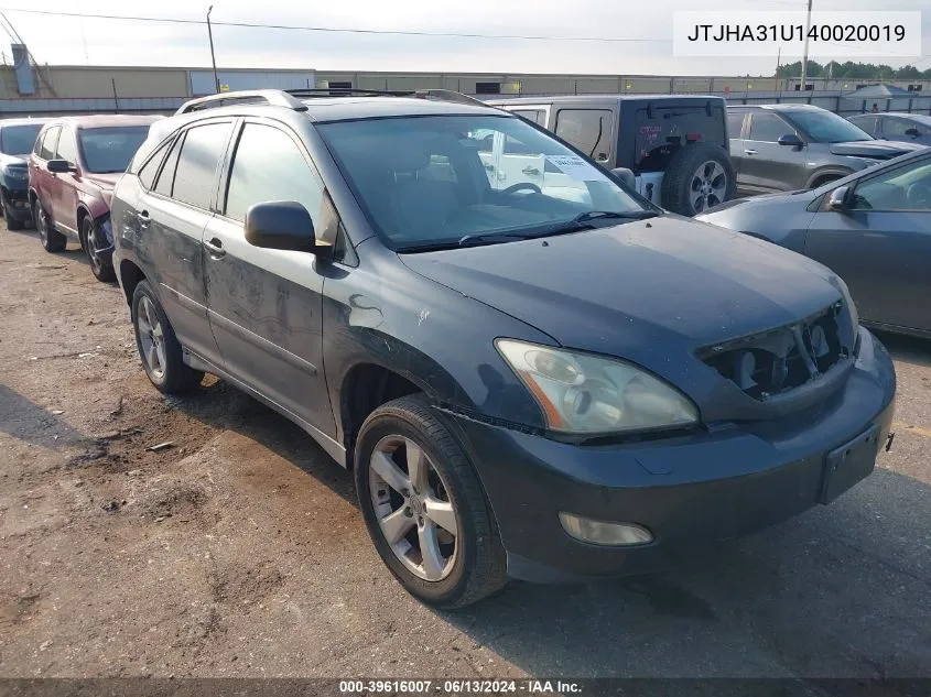 2004 Lexus Rx 330 VIN: JTJHA31U140020019 Lot: 39616007