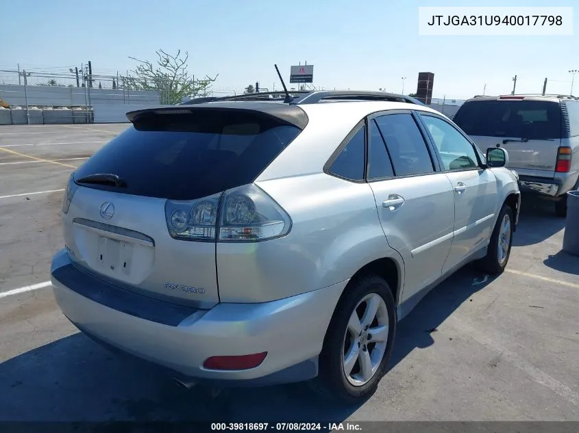 JTJGA31U940017798 2004 Lexus Rx 330