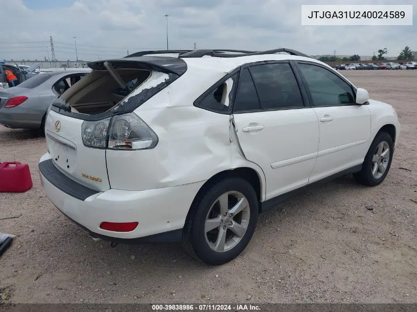 2004 Lexus Rx 330 VIN: JTJGA31U240024589 Lot: 39838986