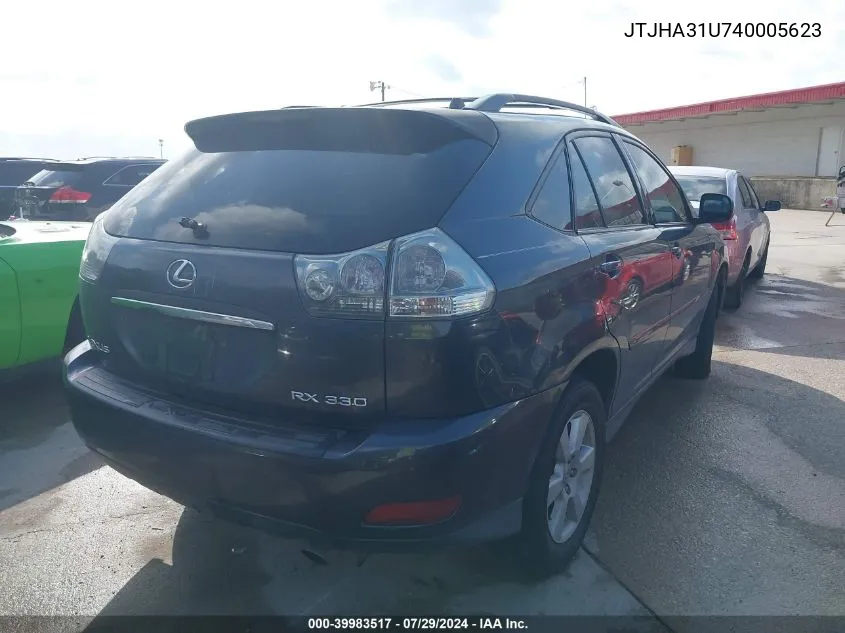 2004 Lexus Rx 330 VIN: JTJHA31U740005623 Lot: 39983517