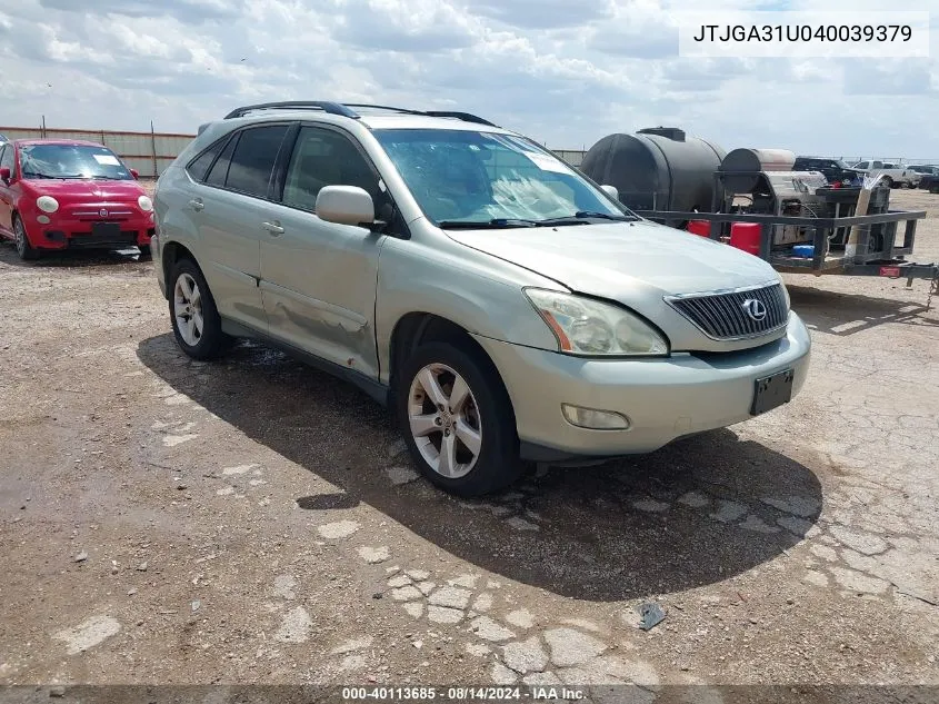 2004 Lexus Rx 330 VIN: JTJGA31U040039379 Lot: 40113685