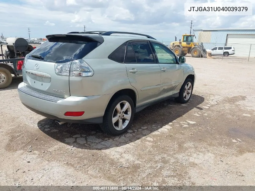 2004 Lexus Rx 330 VIN: JTJGA31U040039379 Lot: 40113685