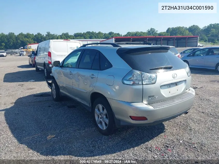 2004 Lexus Rx 330 VIN: 2T2HA31U34C001590 Lot: 40174548