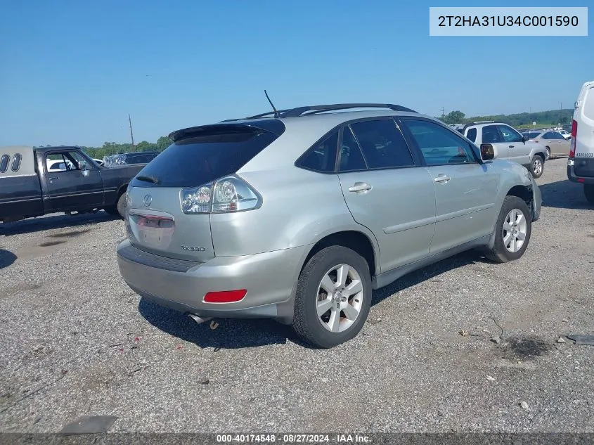 2004 Lexus Rx 330 VIN: 2T2HA31U34C001590 Lot: 40174548