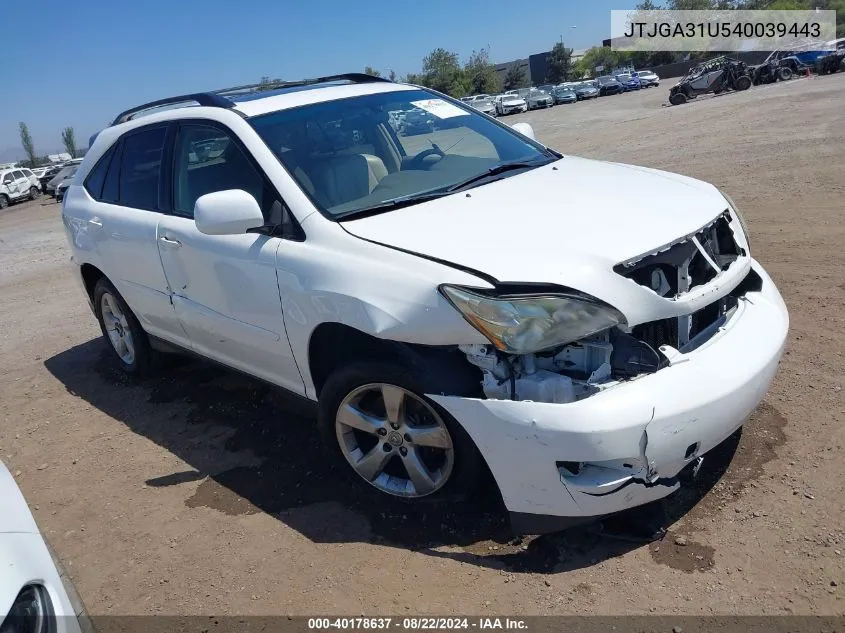 2004 Lexus Rx 330 VIN: JTJGA31U540039443 Lot: 40178637