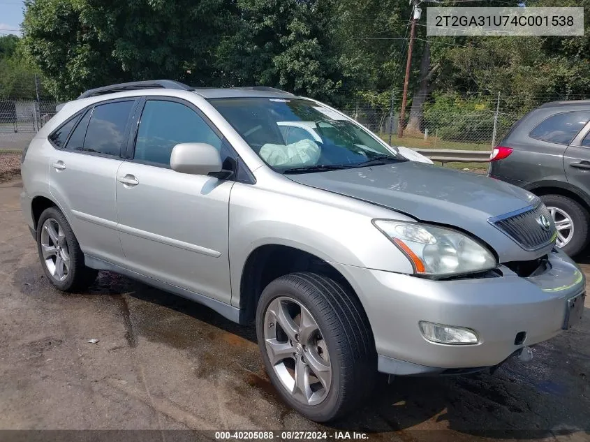 2004 Lexus Rx 330 VIN: 2T2GA31U74C001538 Lot: 40205088