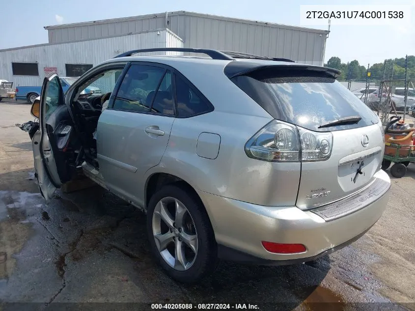 2004 Lexus Rx 330 VIN: 2T2GA31U74C001538 Lot: 40205088